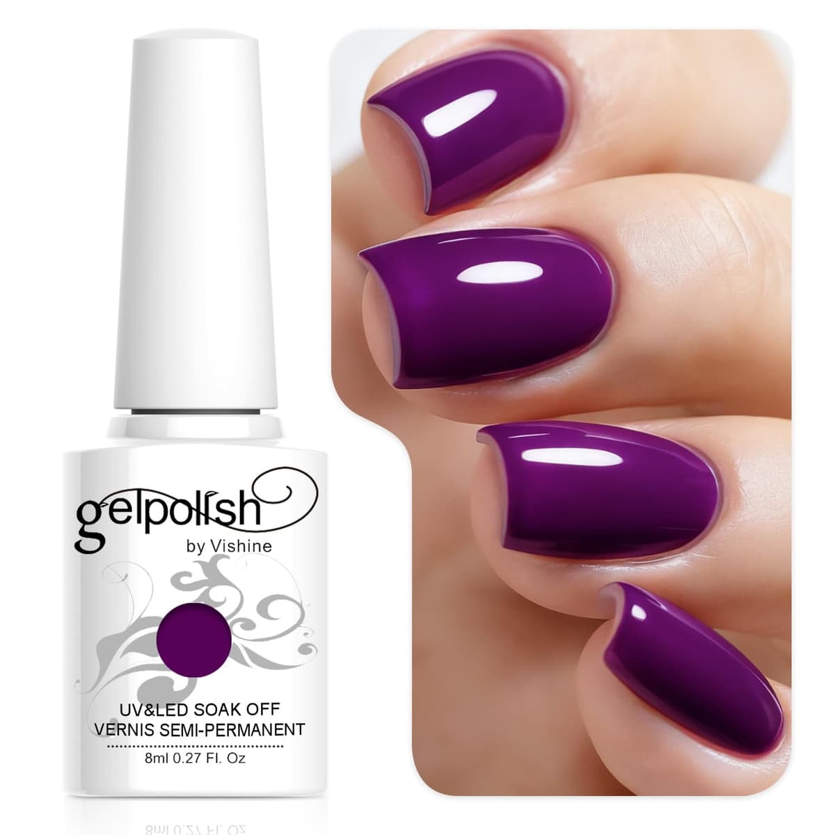 Vishine 15ml Semipermanente Esmalte de uñas en gel Soak-off UV LED Manicure Barniz Geles DIY Salon Neon Pink # 2039 — view 30