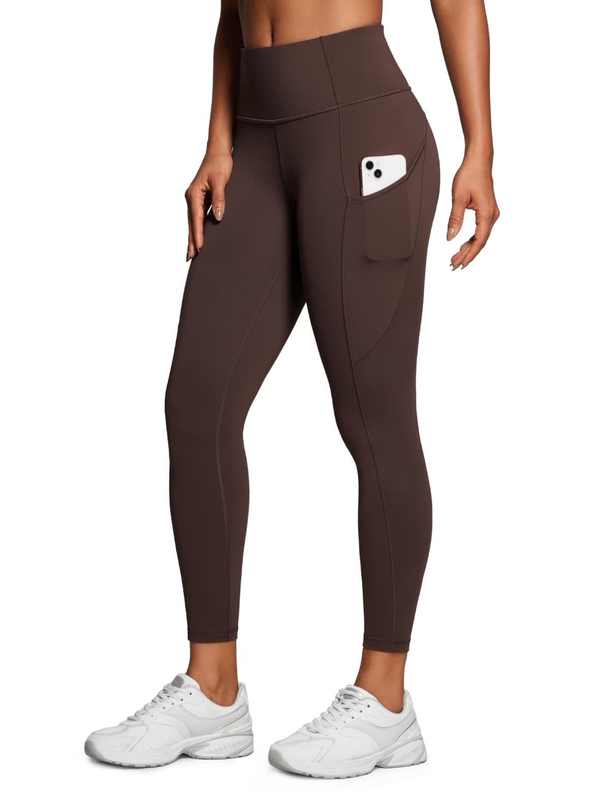 CRZ YOGA Women's Naked Feeling Gym Leggings Squat Proof High Waist Yoga Pants Sports Tights with Pockets - 25 Inches — view 11