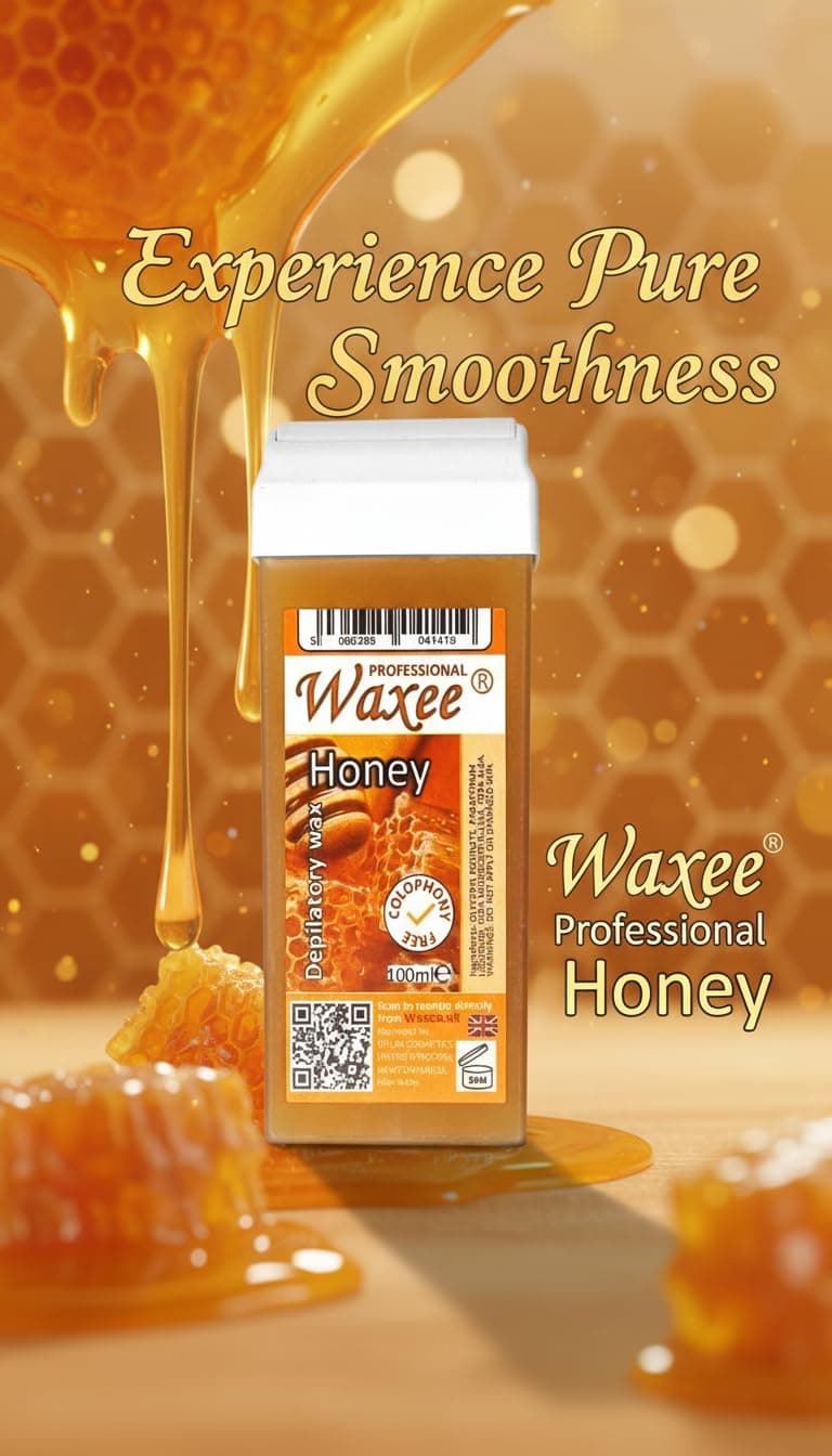 6x 100ml roll on wax, roller wax cartridge Honey + 100 strips Body & Leg waxing, from UK Brand- Waxee — view 2