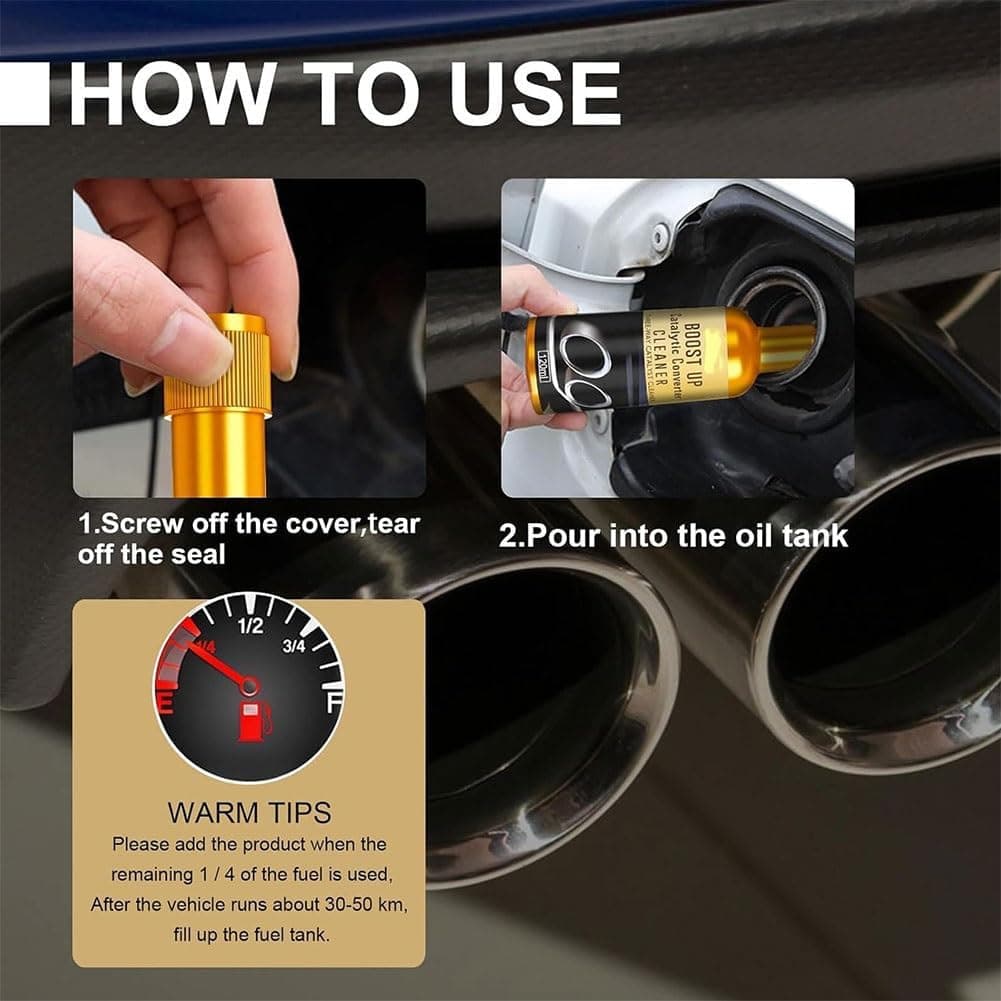 Catalytic Converter Cleaner Fuel System Additive for Gas and Diesel Vehicles Engine and Exhaust System Maintenance Easy Pour In 120ml (3 PACK) — view 3