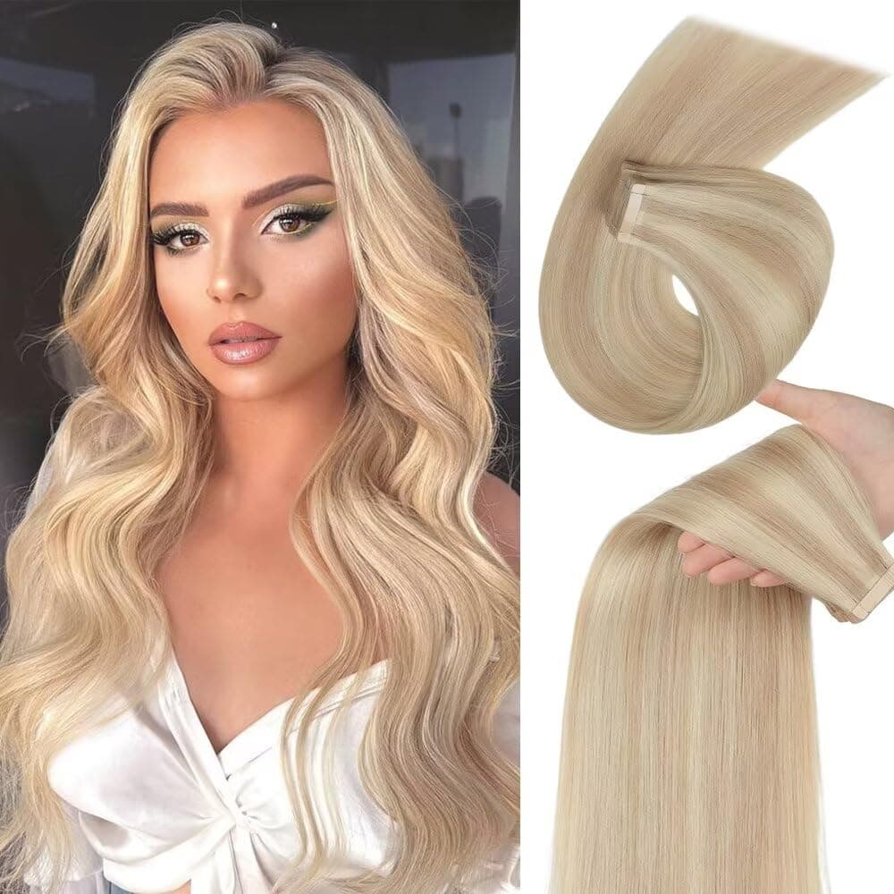 YDDM Extensiones Adhesivas Pelo Natural 20pcs 35cm 40g Negro - Extensiones De Cabello Humano (14 Pulgadas, 1B#) — view 7