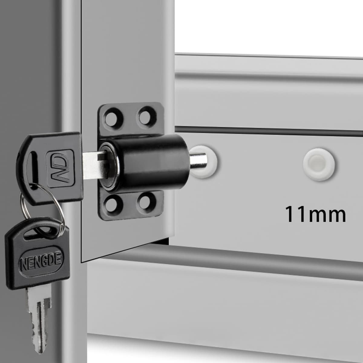 Cerradura de seguridad para ventana, Cerradura para puerta de ventana, de seguridad a prueba de niños para puerta corredera, Topes de ventanas para el hogar, cerraduras de puertas corrediz con llave — view 4