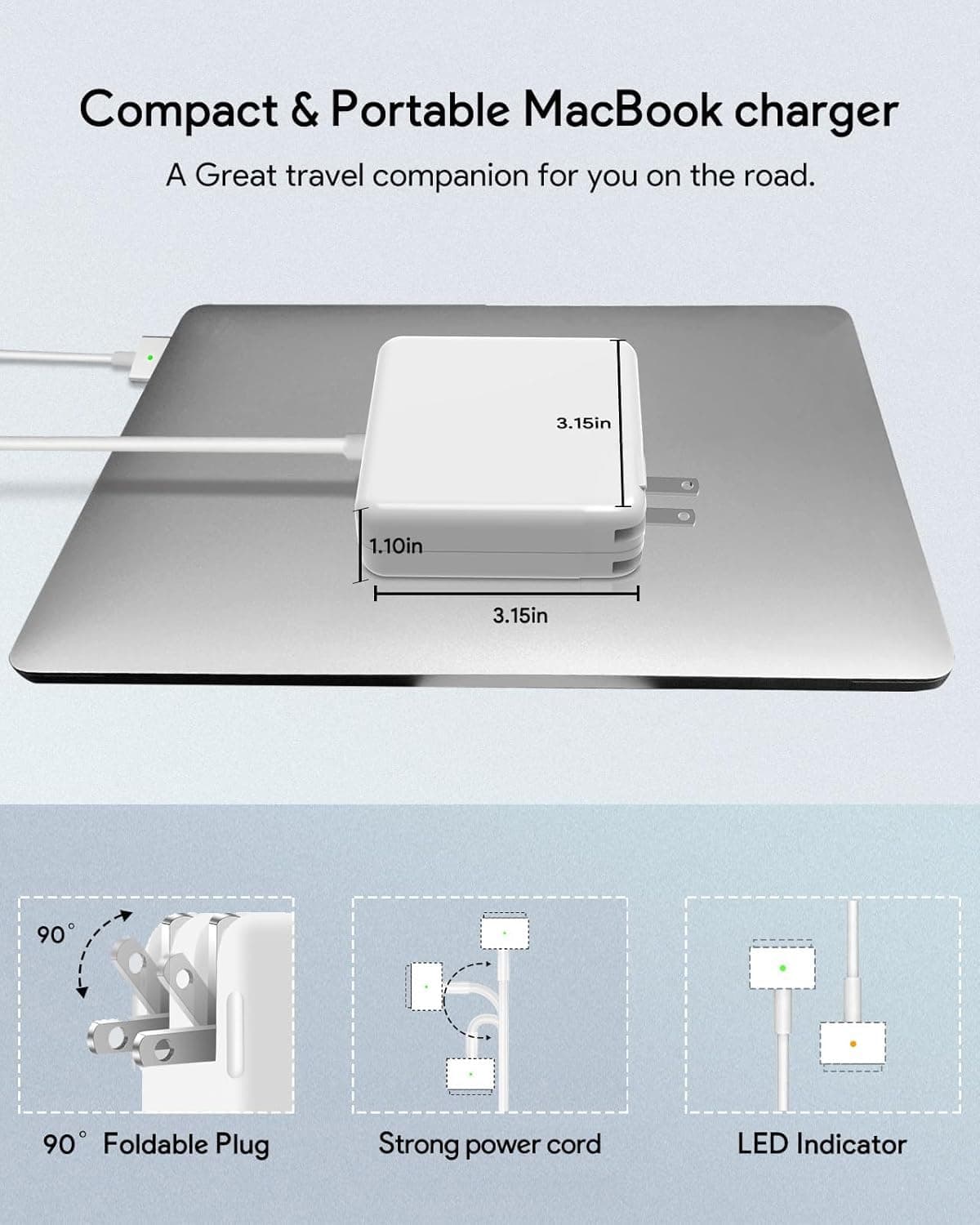 NSPENCM 85W Mac Book Pro Charger, Replacement AC 85w 2T-Tip Connector Power Adapter,Laptop Charger Compatible with MacBook pr — view 2