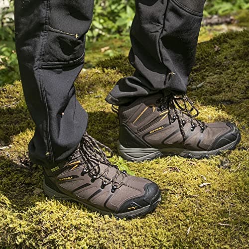 NORTIV 8 Men's Ankle High Waterproof Hiking Boots Outdoor Lightweight Shoes Trekking Trails Armadillo,Size 12W,Brown/Black/Tan,160448_M