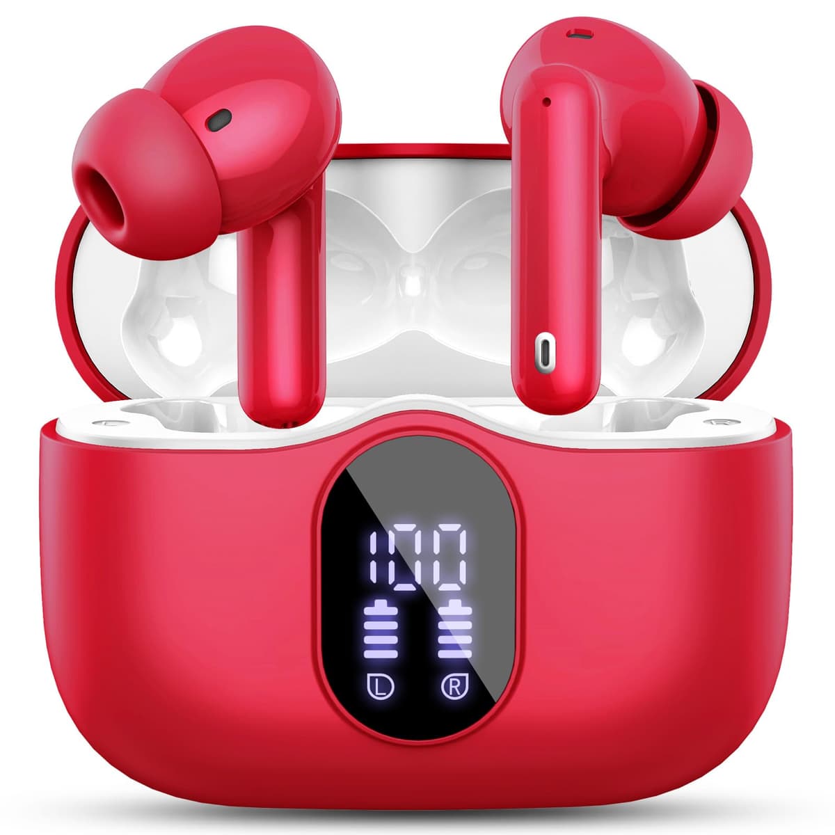 Btootos Auriculares Inalámbricos, Bluetooth 5.3 con HD Micrófono HiFi Estéreo Pantalla LED, Reducción de Ruido, 13 mm Controlador dinámico, IP7 Impermeable 36H Cascos Inalambricos — view 11