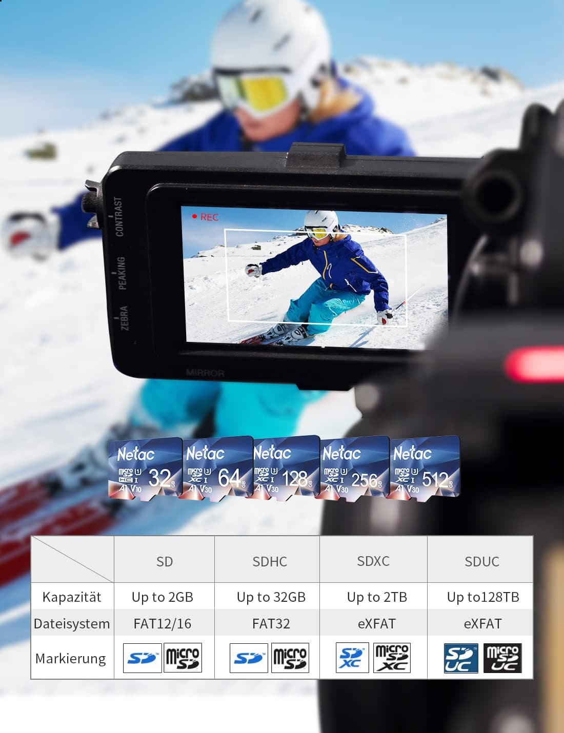Netac 2 Paquetes 32 GB Tarjeta Micro SD A1 U1 C10 V10 UHS-I Velocidad hasta 90/10 MB/S Tarjeta de Memoria para Teléfono, Videocámara, Switch, Tableta — view 6
