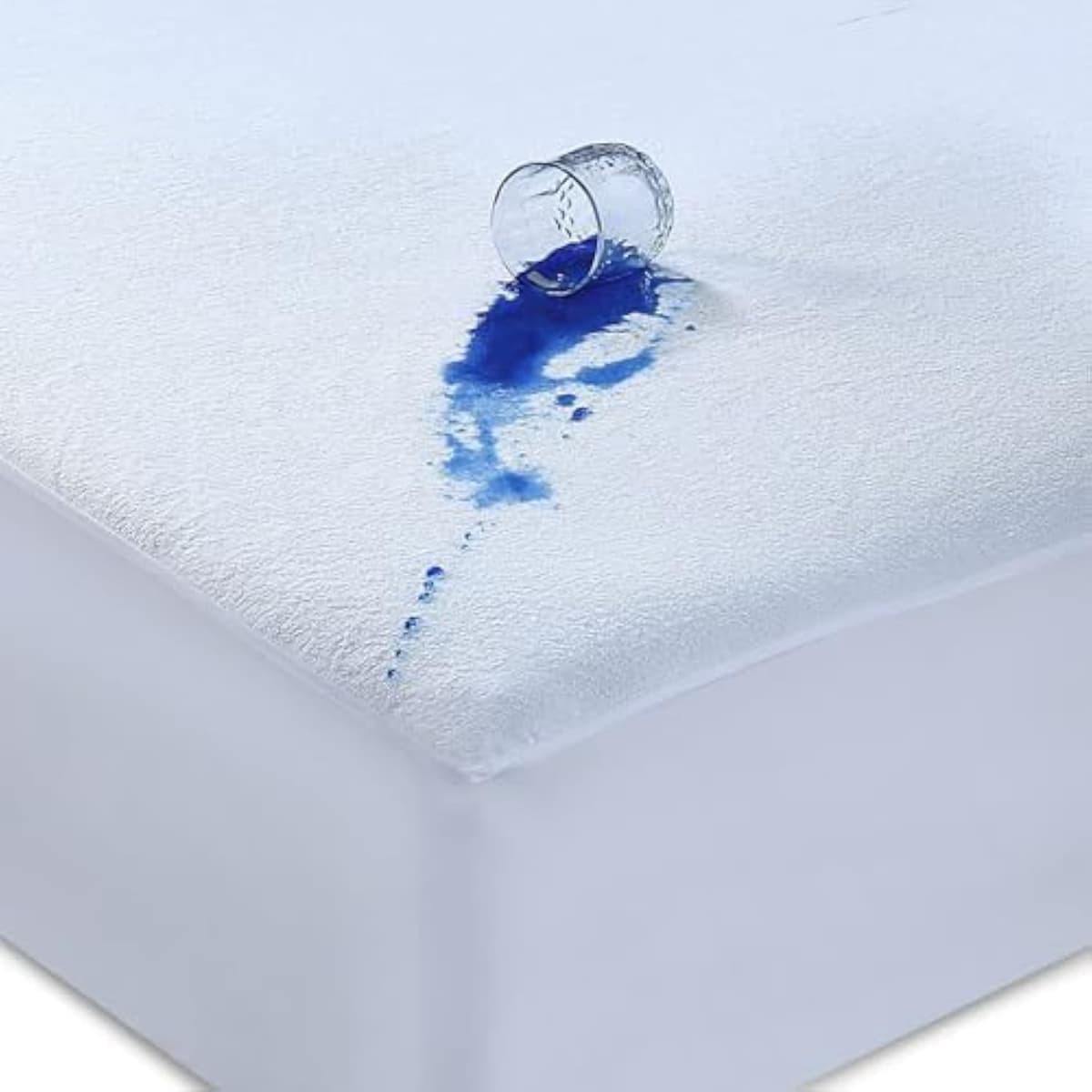 Caroline Shatuik 100% Waterproof Mattress Protector Double-30cm Extra Deep Stretch Skirt Non-Noisy Terry Top Fitted Mattress Protector Double Bed Cover(137x190cm) — view 7