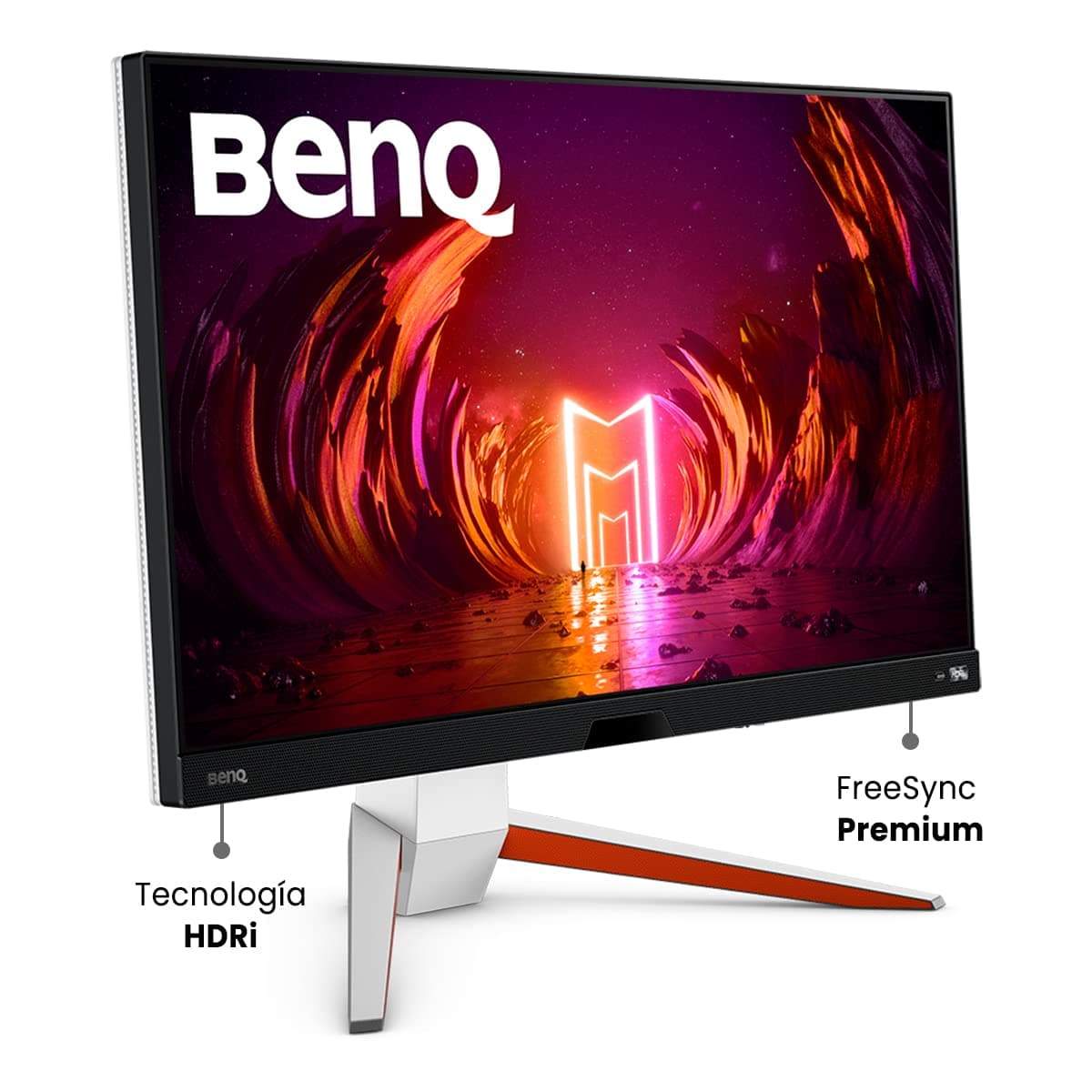 BenQ MOBIUZ EX2710U Monitor Gaming Blanco 27” 4K UHD IPS, 144Hz, 1ms, HDR600, HDMI 2.1 48Gbps, VRR para PS5, FreeSync Premium, 98% P3, Control Remoto, Eye-Care, Altavoces 2.1 — view 3