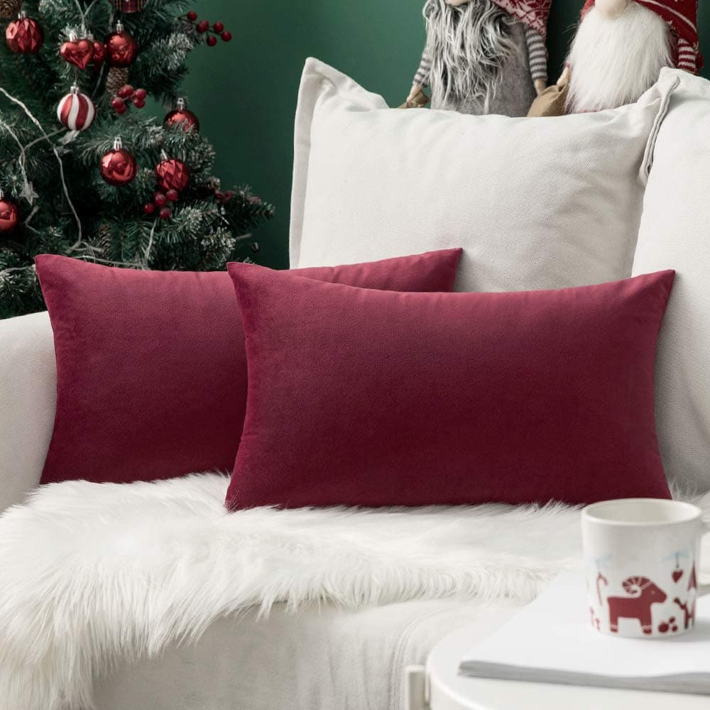 MIULEE Pack of 2 Fall Velvet Soft Solid Decorative Throw Pillow Covers Square Cushion Cases for Sofa Couch Bedroom Living Room Car Home Decor 18 x 18 Inch 45 x 45 cm Orange — view 67