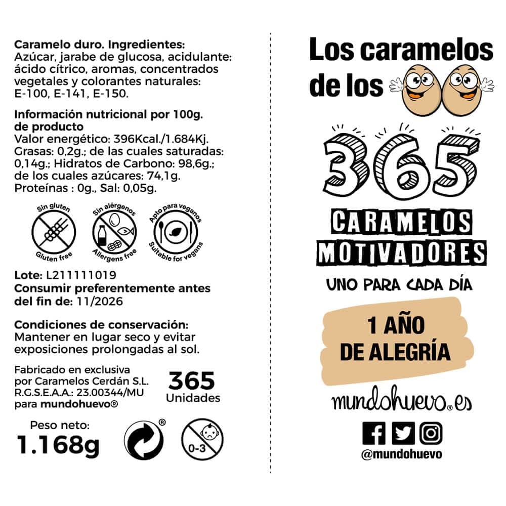 Regalo original. Tarro con 365 caramelos motivadores. Mi compañera de trabajo mola un huevo. Un caramelo motivador para cada dia del año — view 4