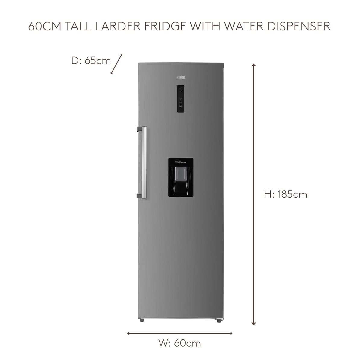 HADEN Tall Larder Fridge - With Drinks Dispenser - 356L Capacity - Digital Temperature Control - 4 Glass Shelves - Crisper Drawer, 2 Extra Drawers - 185cm Height — view 3