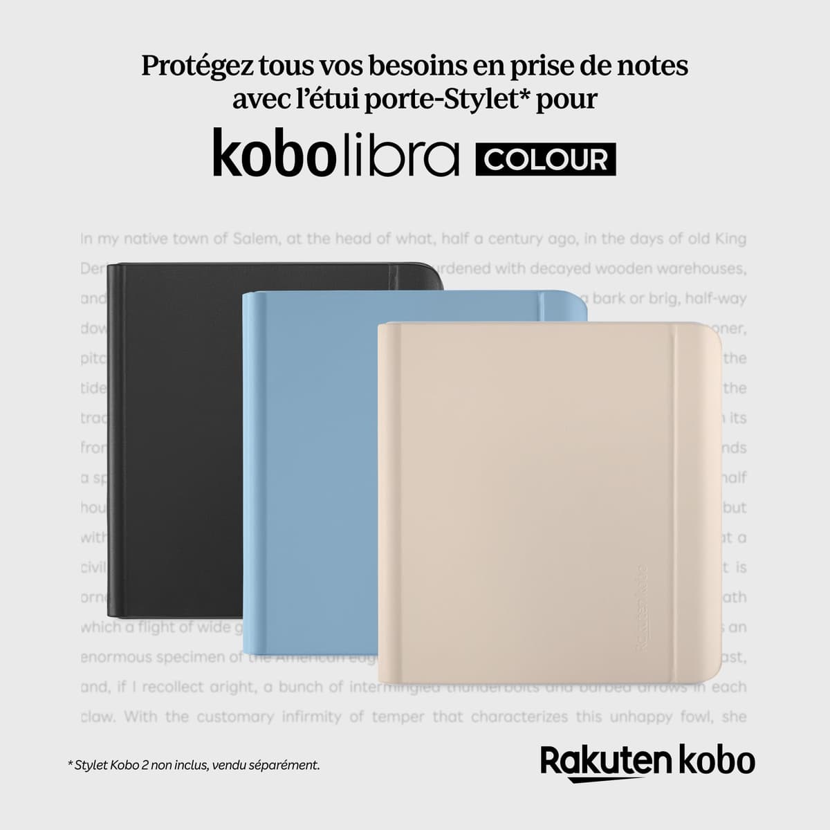 Funda de Kobo Libra Colour para Stylus | Beige Arena | Tecnología de Sueño/Despertar | Soporte Integrado de 2 Posiciones | Cuero Vegano | Compatible con el eReader Kobo Libra Colour de 7” — view 3
