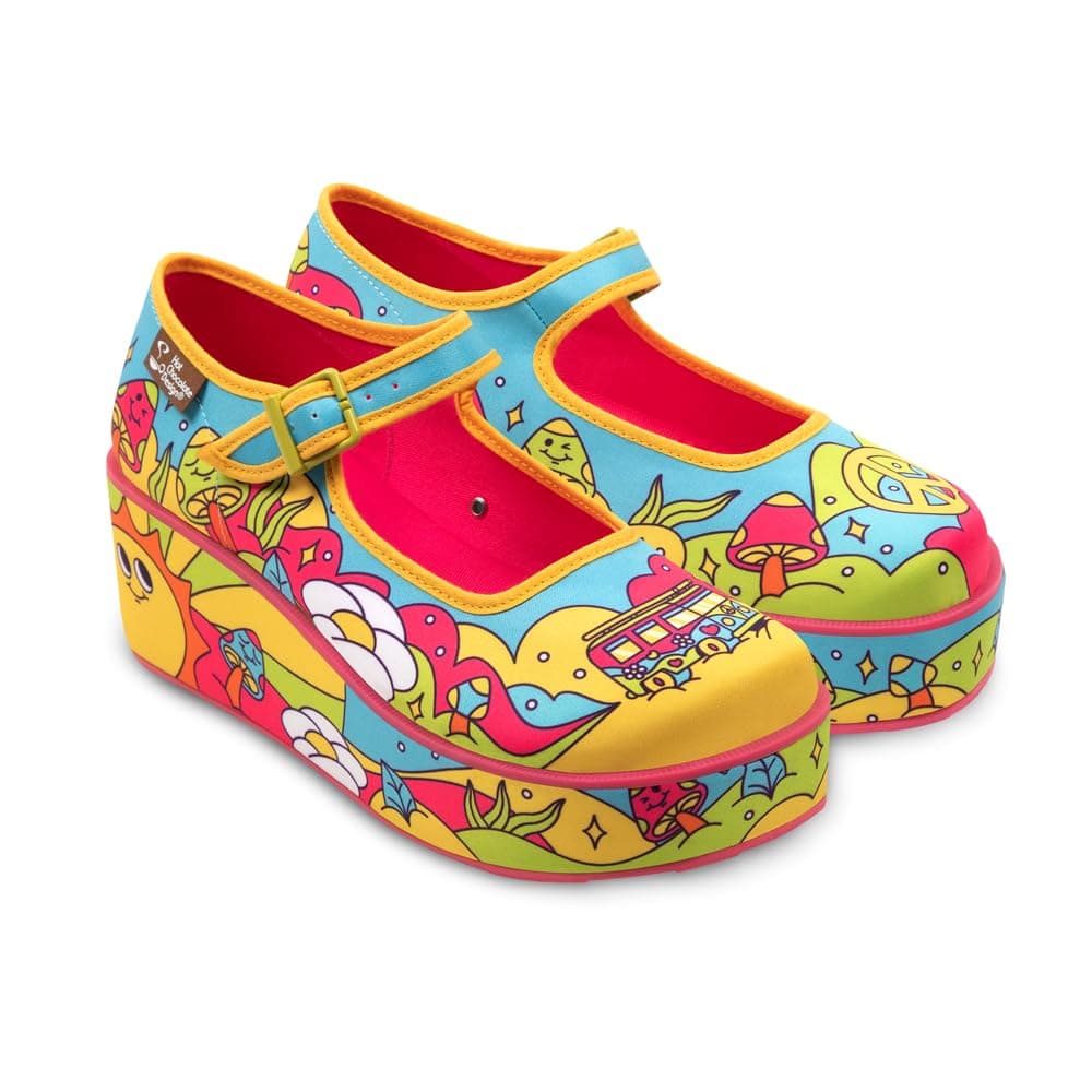 Hot Chocolate Design Chocolaticas Funky Canvas Women's Mary Jane Flat Shoes — view 79