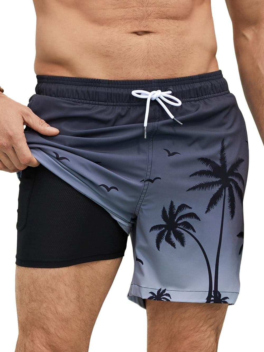 Kfnire Bañador Hombre con Forro Compresión y Bolsillos, Shorts de Baño para Natación Secado Rápido Hidrófugo Banador para Hombre — view 10