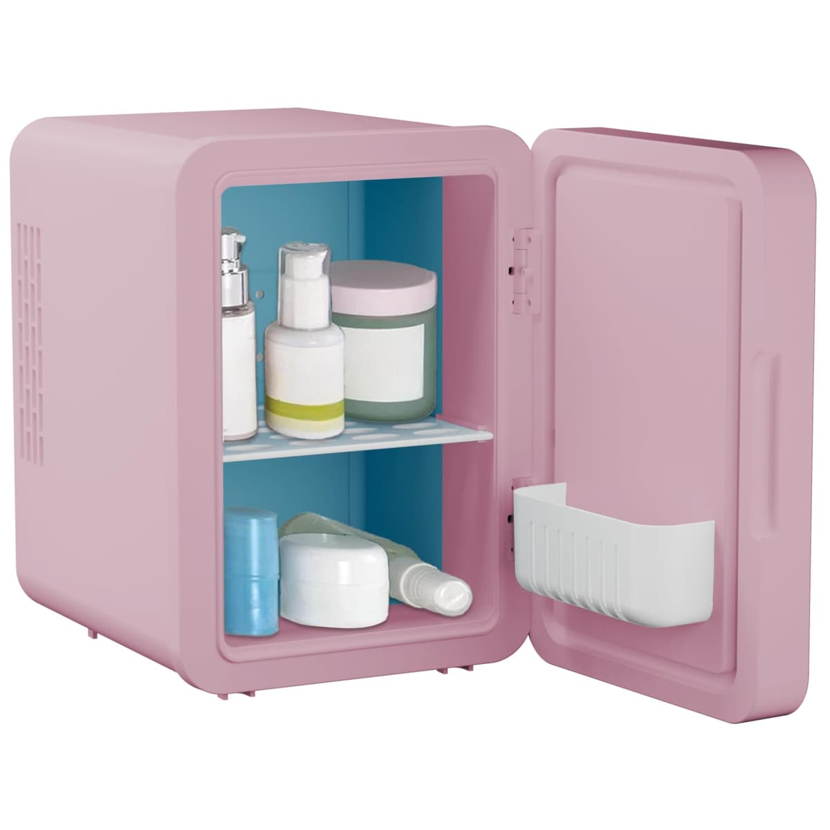ELLE Mini Cooler with LED Makeup Mirror 4L Portable Cooler Pink (Pink) — view 3