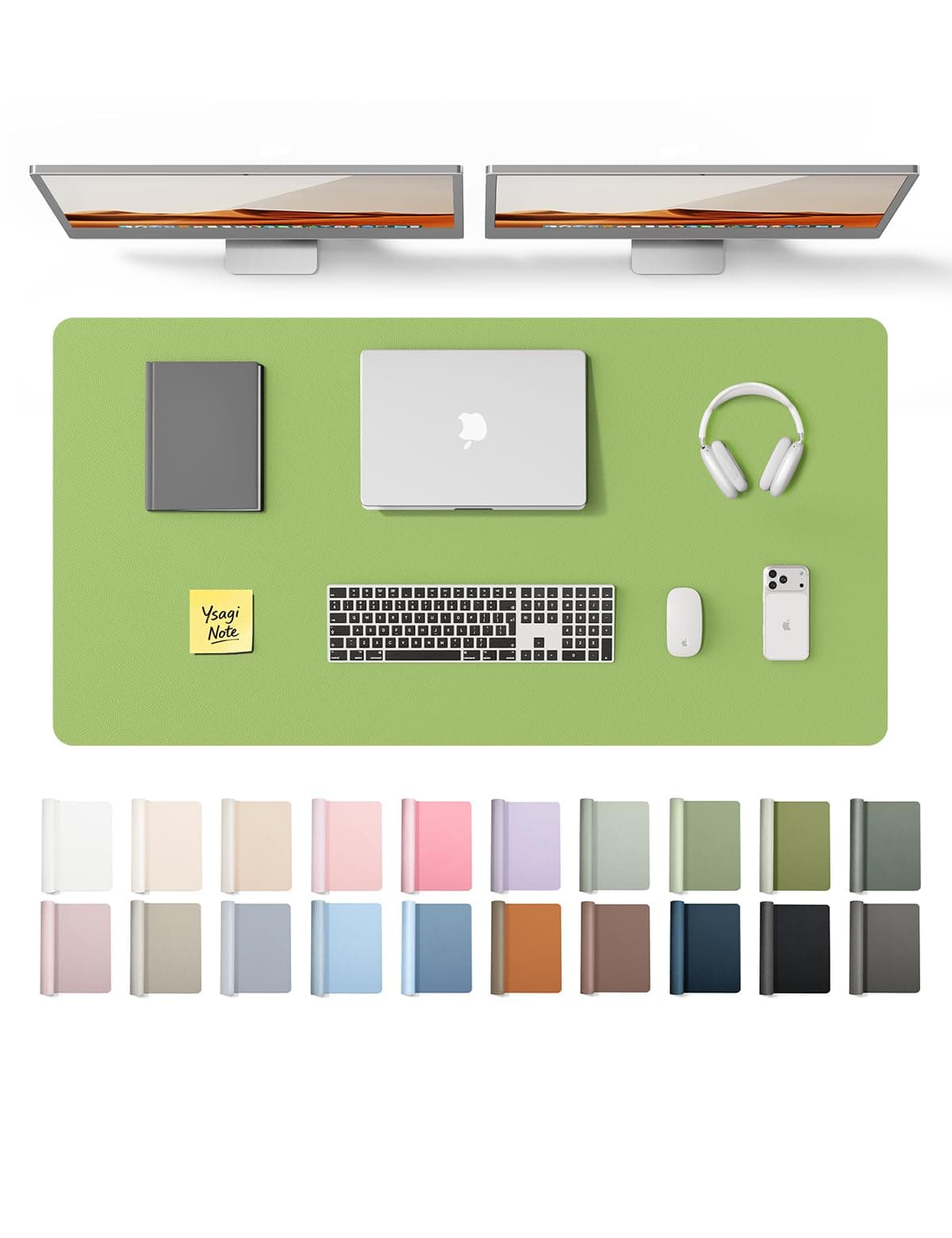 YSAGi Leather Desk Mat, Large Mouse Mat, Non-Slip Desk Pad, Waterproof Leather Table Protector Writing Pad for Office and Home (60 x 35 cm, Black) — view 63