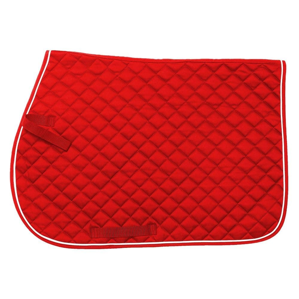 Tough 1 EquiRoyal Square Quilted Cotton Comfort English Saddle Pad, White — view 2