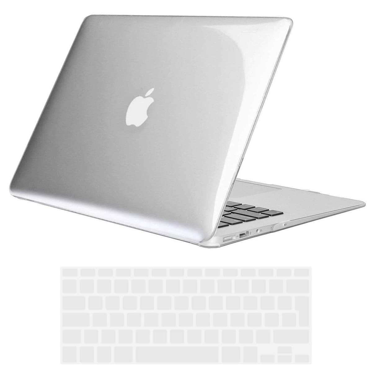 TECOOL Case compatible with MacBook Air M1 & MacBook Air 13 inch Retina 2020 2019 2018 (A2337 A2179 A1932), Plastic Snap On Hard Shell Cover & UK EU Keyboard Protector, Crystal Clear (Glossy) — view 94