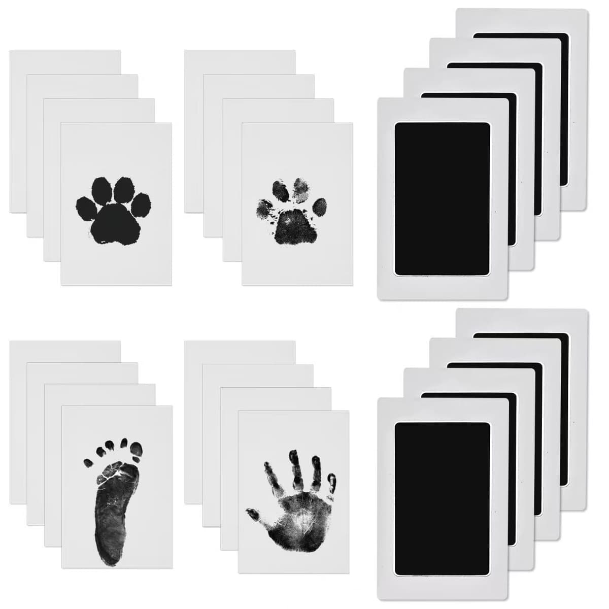 Nabance Baby Handprint and Footprint Kit, Safe Non-Toxic, 6 Baby Inkless Print Pads, 12 Imprint Cards, Dog Pet Paw Print, Imprint Kit, Newborn Keepsake Kit - Black — view 9