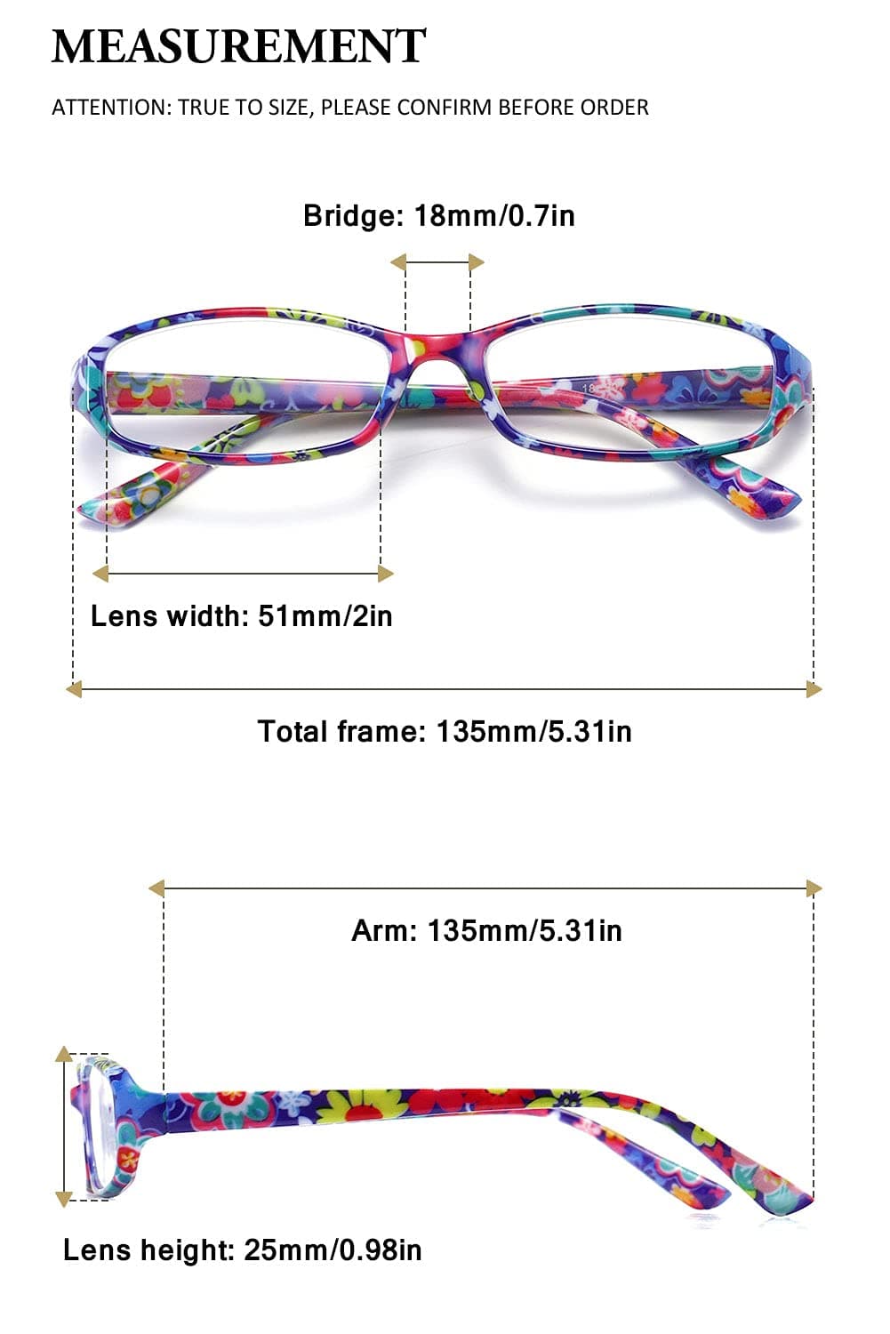 VEVESMUNDO Gafas de Lectura Mujer Hombre Compactas Portatiles Flores Anteojos Para Leer con Colores Bolsillo 1.0 1.25 1.5 1.75 2.0 2.25 2.5 2.75 3.0 3.5 4.0 — view 2