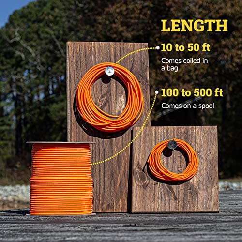 SGT KNOTS Marine Grade Bungee Cord - 100% Elastic Cord, Dacron Polyester Bungee Shock Cord for DIY, Tie Downs, Commercial 3/16" x 100 ft, Neonorange — view 2