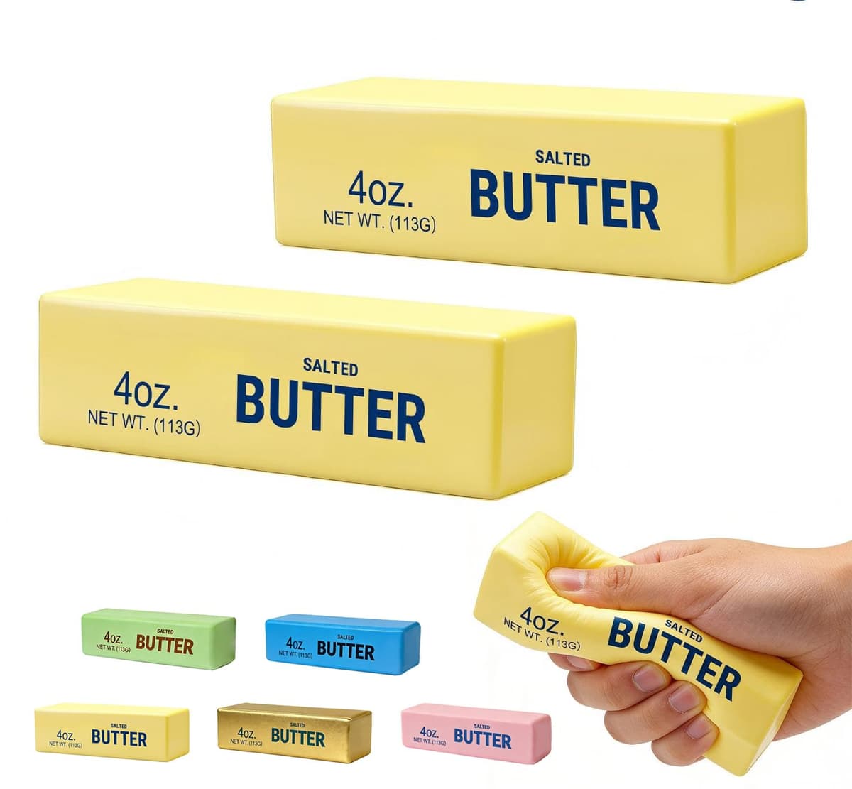 Squishy Butter Stress Relief Toy - Soft & Squeezeable Butter Sensory Fun