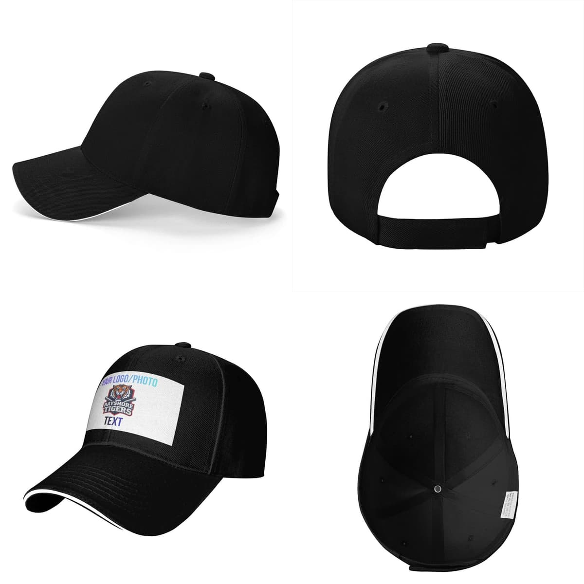 Gorra de Béisbol Personalizada - Diseña tu Propia Gorra con Foto y Texto, Gorra de Sándwich Ajustable para Hombre y Mujer, Gorra Deportiva Estructurada y Transpirable — view 3