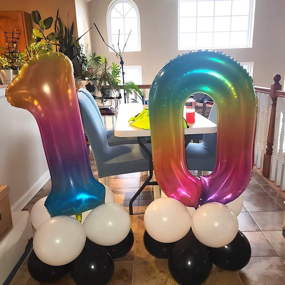 Foil Globo Número 5 Azul 40" (101cm), Inflable Helio o aire, Gigante Numeros 0-9, 10-19, 20-29, 30-100, Grande Globos Decoración para La Boda Aniversario y Cumpleaños Fiestas — view 132