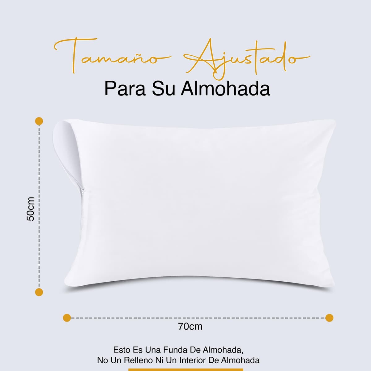 Utopia Bedding Protector de Almohada Impermeable 50x70 cm (Juego de 2) con Cremallera, Funda Almohada Certificado Oeko-Tex — view 2