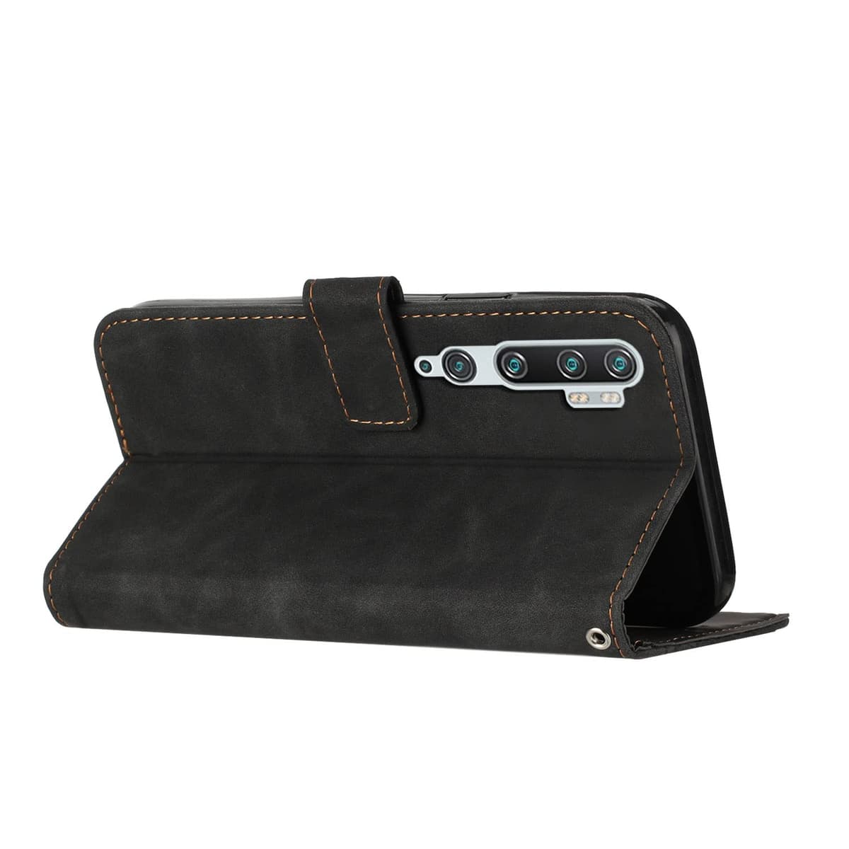 Funda para Xiaomi Mi Note 10/Mi Note 10 Pro/Xiaomi Mi CC9 Pro, PU Cuero Flip Carcasa Fundas Móvil de Tapa Libro Caso Piel PU Billetera Tarjetero Case Telefono Cubrir Móvil Phone Cover (Negro) — view 2