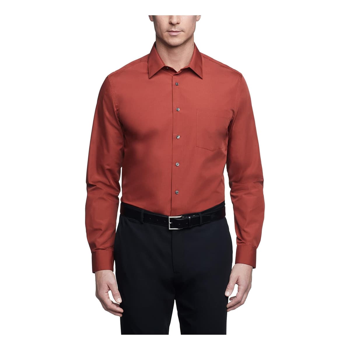 Van Heusen Mens Dress Shirt Regular Fit Poplin SolidDress Shirt — view 26