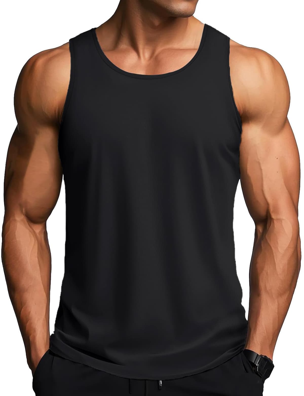 MAGCOMSEN Camiseta Tirantes Hombre Running Entrenamiento Deportiva Ropa Gimnasio Chaleco Secado Rápido UPF 50+ Camiseta sin Mangas para Hombre — view 11