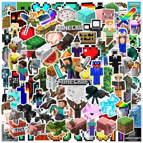 100 Pcs Game Pixel Theme Stickers, Cartoon Cute Stickers, Suitable for Phones, Bottles, Guitar, Laptops, Luggage and More. DIY Your own Gift Decorations to Present to Your Loved Ones.