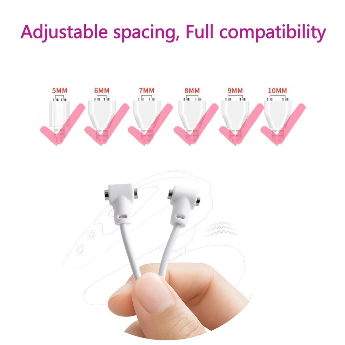 Cargador Magnético Universal para Masajeadores Íntimos, Cable de Carga Rápida USB tipo A 80cm con Puerto Ajustable Compatible con juguetes recargables, Dispositivos Íntimos y Vibradores (1 Piezas) — view 4