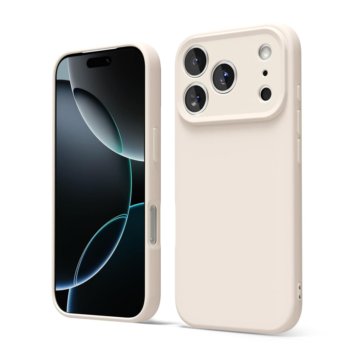 oakxco for iPhone 17 Pro Max Phone Case Liquid Silicone, Cute Thin Slim Grip Soft Rubber Gel for Women Men, Smooth Matte TPU Plain Solid Color Girly Simple Case with Camera Cover, Light Pink — view 1033