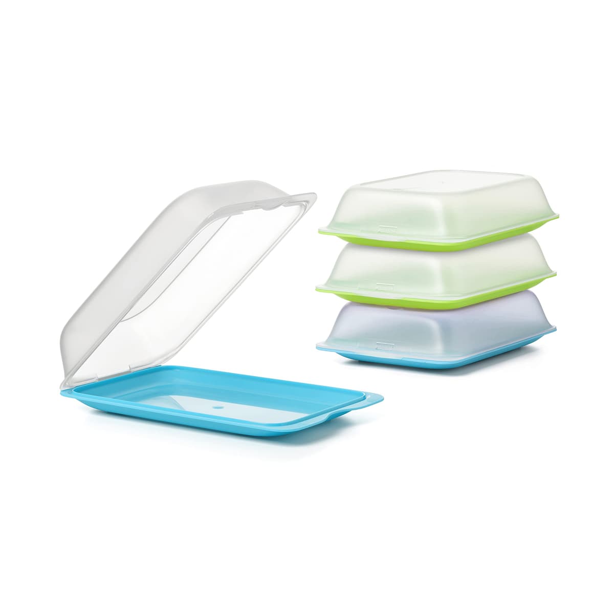 Tatay Porta Embutidos Fresh | Set de 3 Estándar | Tupper Embutido Nevera | Tapa Extraíble, Apilable | Apto Congelador, Microondas y Lavavajillas | Libre de BPA, 17 x 3,2 x 25,2 cm, Color Blanco — view 8