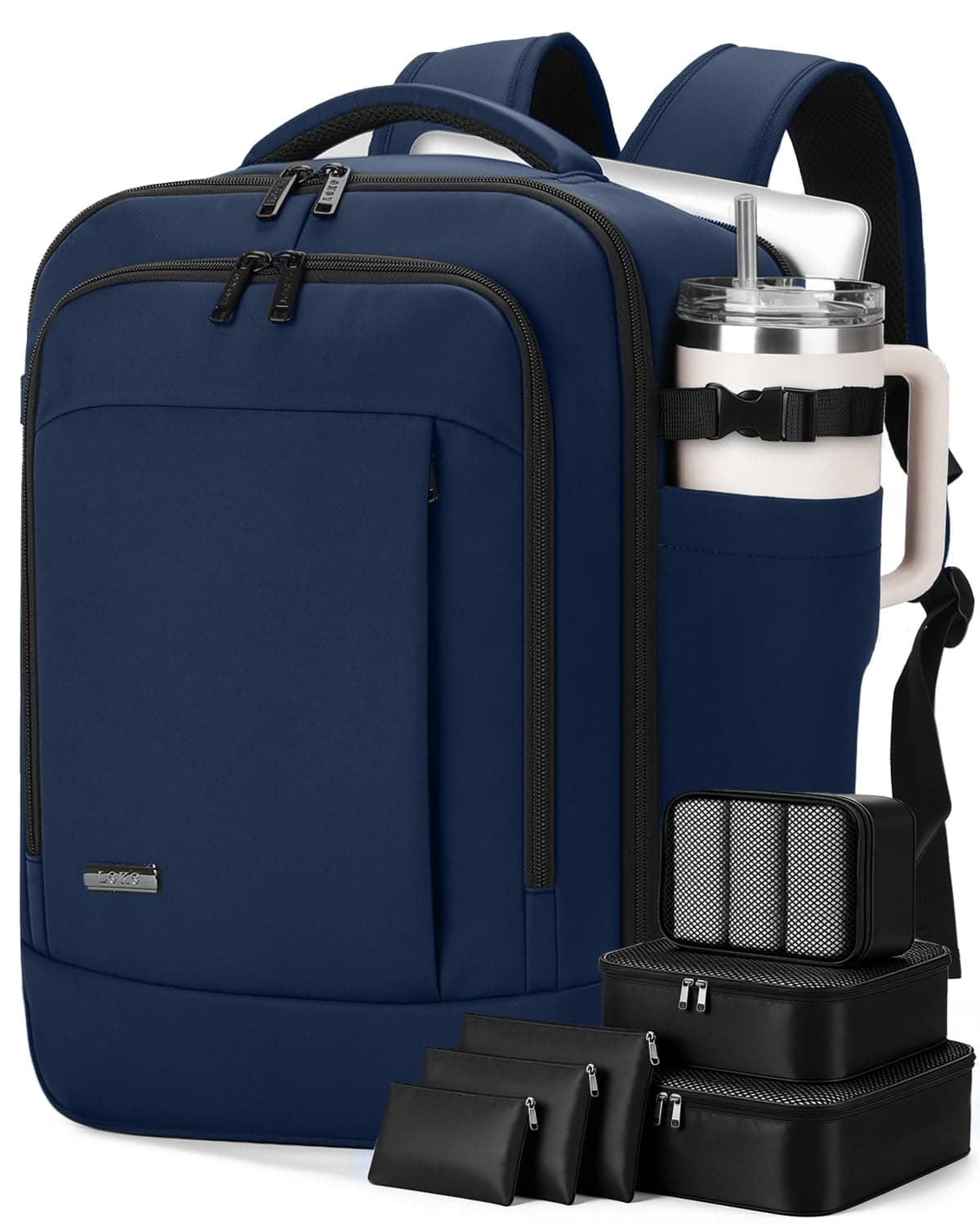 Lekespring Mochila de Viaje para Cabina de Avión 40x20x25 (20L), con Compartimento Húmedo y 6 Bolsas Organizadoras - Negocios y Escuela - Negro — view 8