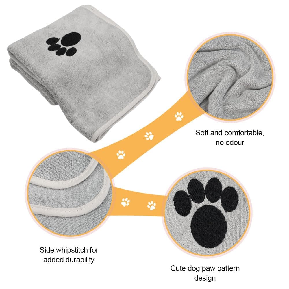 2 Piezas Toalla Perro, 75 x 35 cm Toalla Absorbente y Suave para Mascotas, Toallas de Microfibra para Perros, Toalla Perro Secado Rapido, Toalla para Mascotas, para Lluvia, Chubascos y Baño — view 3