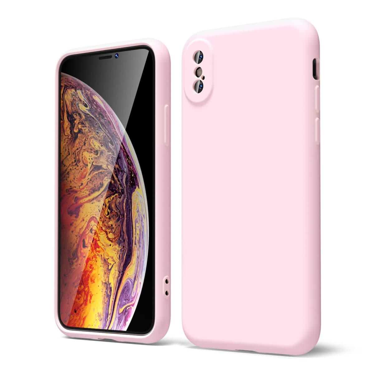 oakxco for iPhone 17 Pro Max Phone Case Liquid Silicone, Cute Thin Slim Grip Soft Rubber Gel for Women Men, Smooth Matte TPU Plain Solid Color Girly Simple Case with Camera Cover, Light Pink — view 1052
