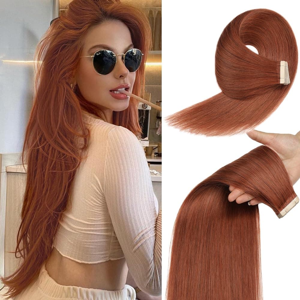 YDDM Extensiones Adhesivas Pelo Natural 20pcs 35cm 40g Negro - Extensiones De Cabello Humano (14 Pulgadas, 1B#) — view 10
