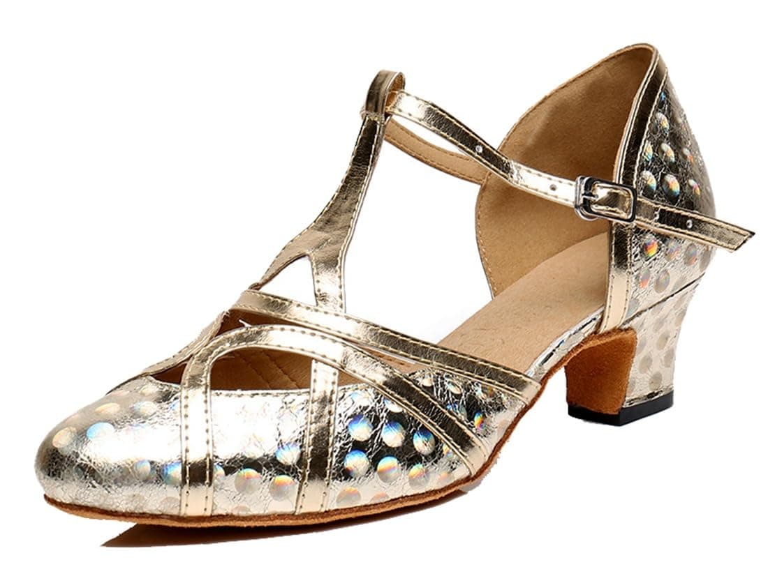 T-Starp - Zapatos de baile latino sintéticos con purpurina para mujer, para bodas, bailes de baile latino — view 36