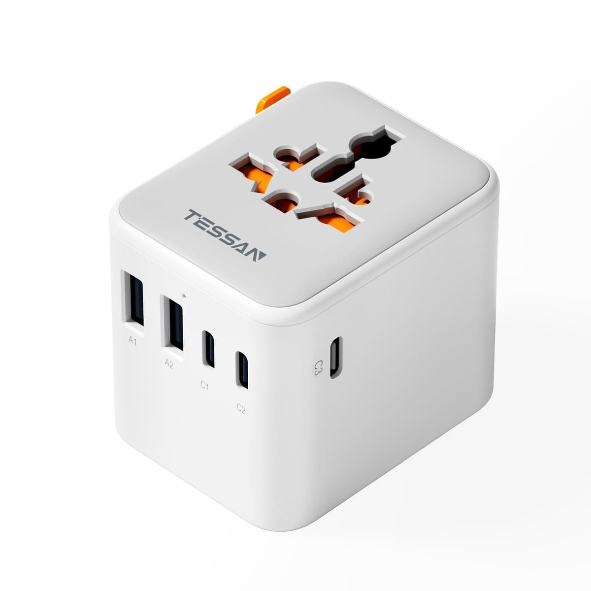 TESSAN Universal Travel Adapter Worldwide with 4 USB (2 USB C), International Travel Adapter UK to European Power Universal Plug Adaptor for EU USA Australia Thailand (Type C, G, A, I), Black — view 10