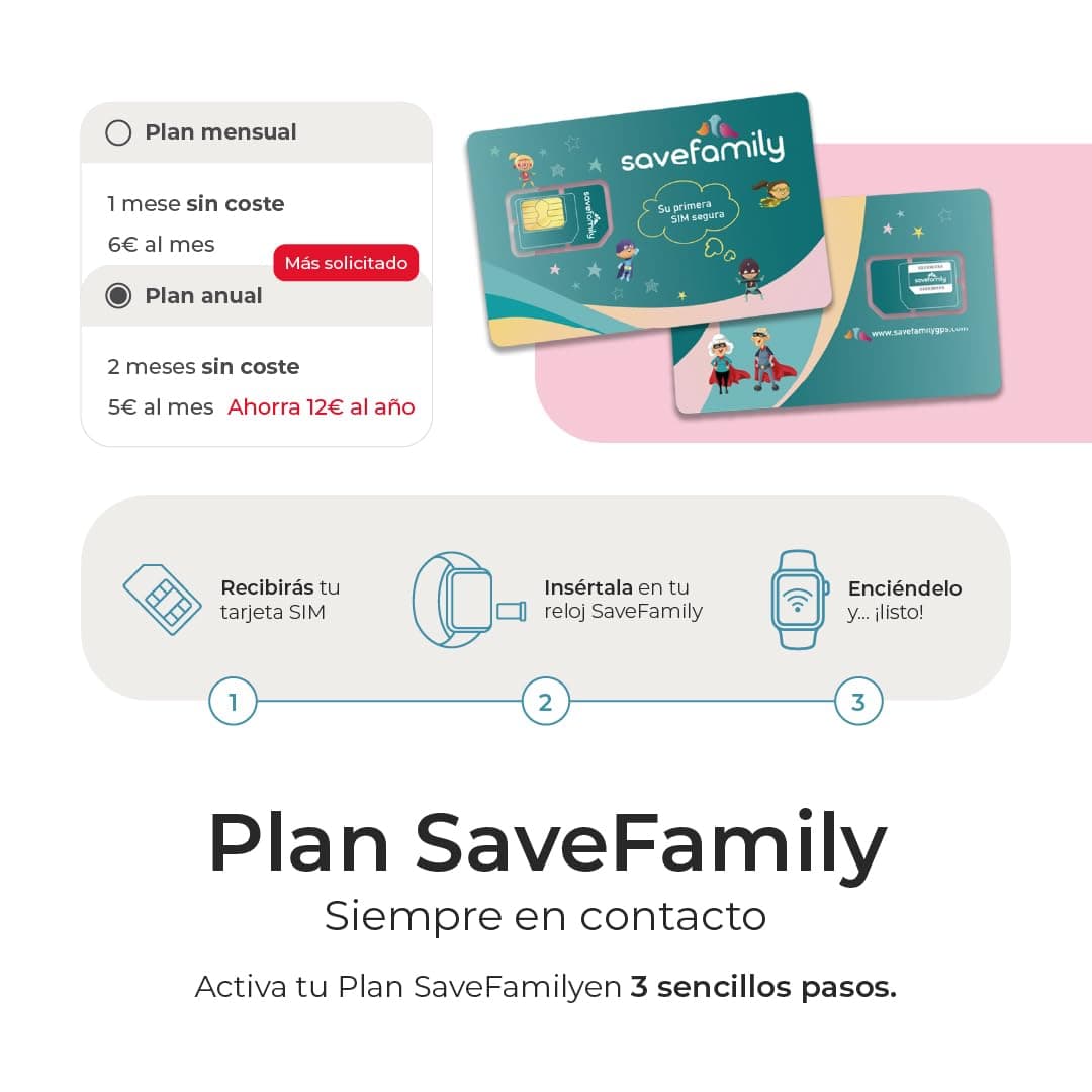 SaveFamily SaveWatch Plus 2 | Reloj Inteligente Niño con Localizador GPS, Llamada, Vídeo, Whatsapp, Spotify, App Store | SIM Incluida - Esfera Blanca y Correa de Tela Ocean — view 3