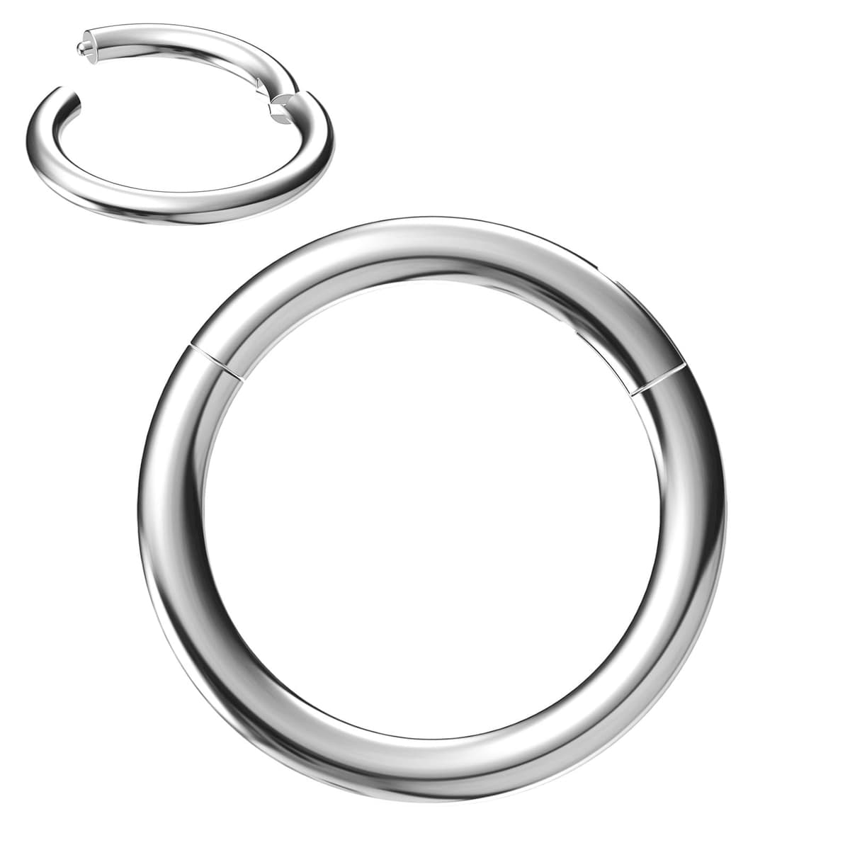 Body CAC Titanium 22G/20G/18G/16G/14G Nose Ring Hoop, Gold Plated Titanium Clicker Sleeper Earring Piercing — view 8