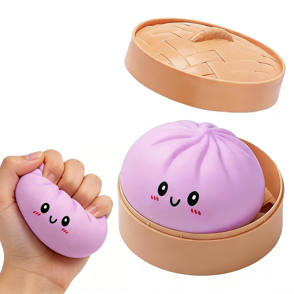 Glitter Dumpling Sorpresa Jguete Dmplings Mystery con Caja Vaporera (Morado)