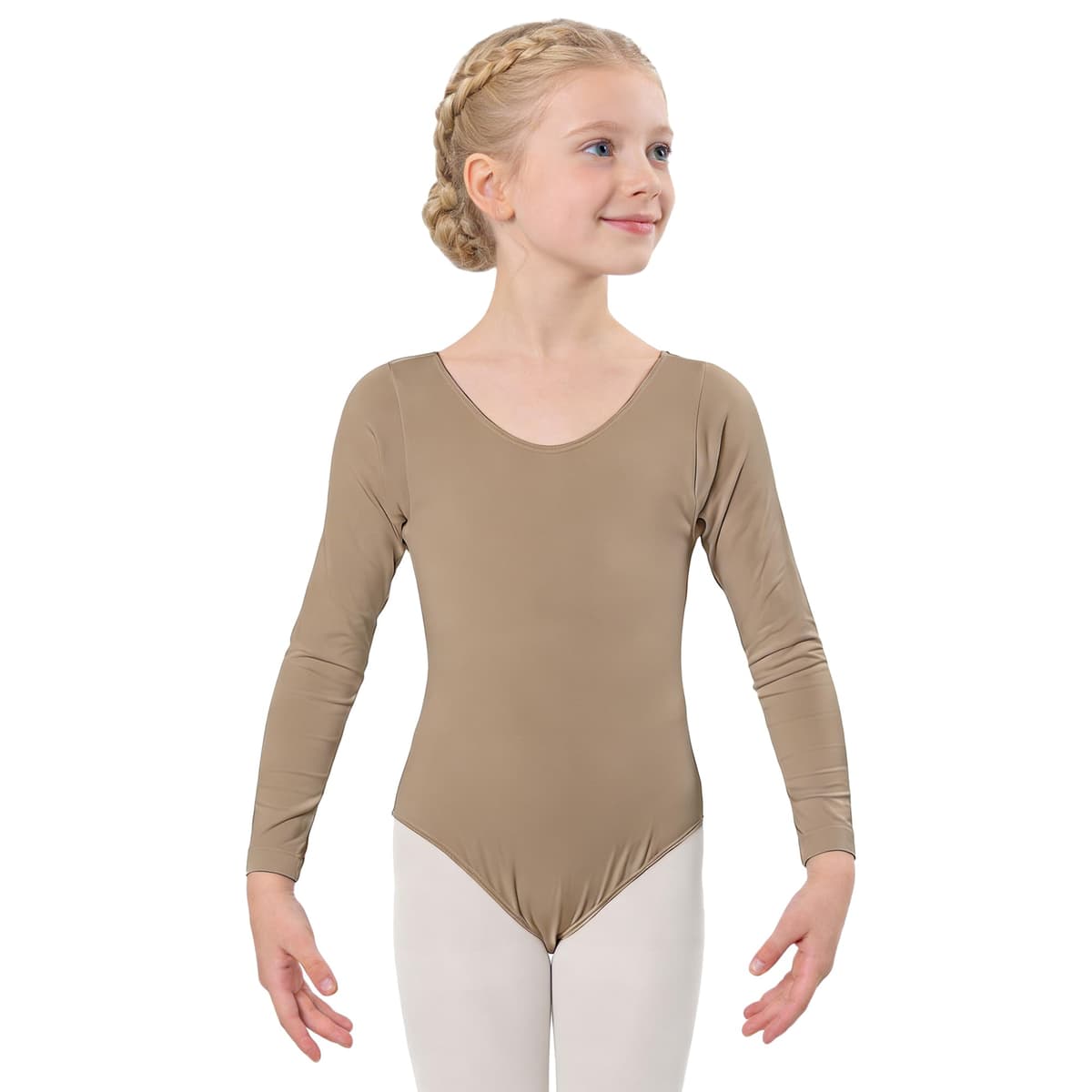 Wildarms Leotardo de Danza para Niña, Body Ballet de Manga Larga con Cuello Redondo, Maillot Gimnasia — view 10