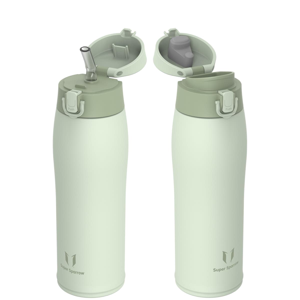 Super Sparrow Insulated Water Bottle - Travel Mug - 500ml, 750ml，950ml - Stainless Steel Water Bottles - BPA Free - Leakproof Metal Bottles - Includes 2 Lids, Straw Lid & Spout Lid — view 52