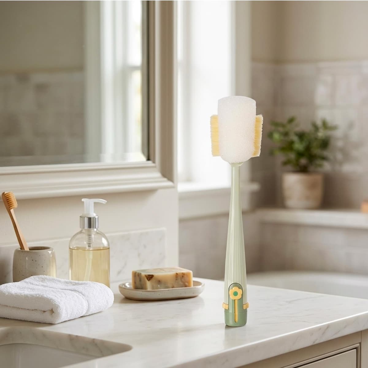 Bottle Cleaner Brush, Multi Functional Cleaning Brush with 5 in 1 Design, Ideal for Bottle and Straw Cleaning, Green Colour — view 6