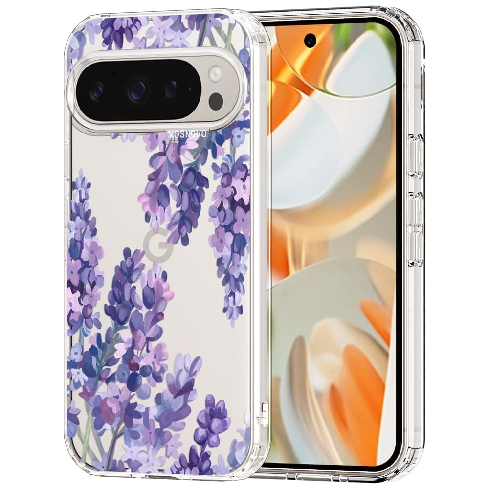 MOSNOVO Case for Google Pixel 9 & Pixel 9 Pro, [Buffertech 6.6ft Military-Grade Drop Protection] [Anti Peel Off Tech] Clear TPU Bumper Phone Case Cover Design - Eucalyptus — view 122