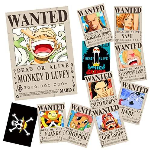 TYZZHOA 15in×11in Anime [OP] Wanted Bounty Posters, New Edition, 10 Straw Hat Pirates Crew Zoro, Sanji, Luffy, a Set of 11PCS — view 3